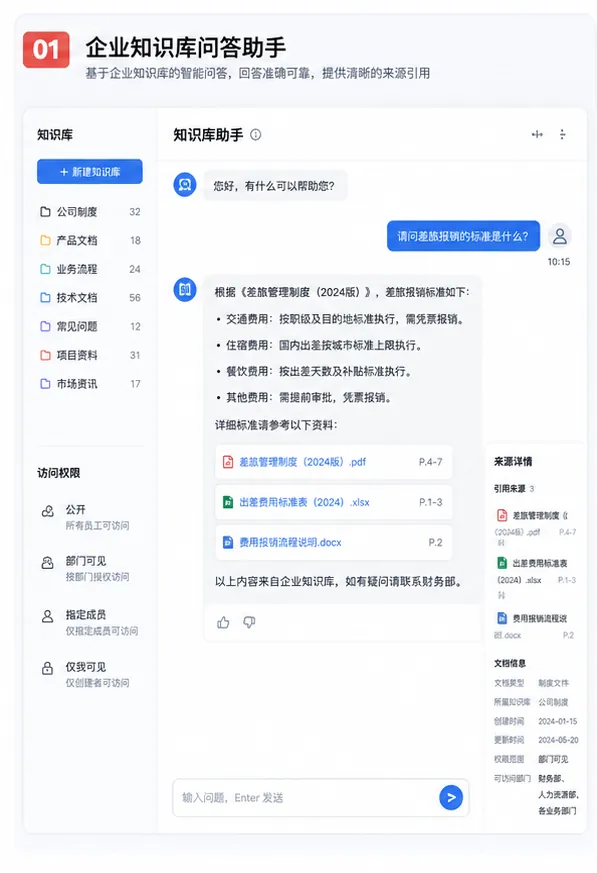AI应用开发企业知识库智能问答助手界面