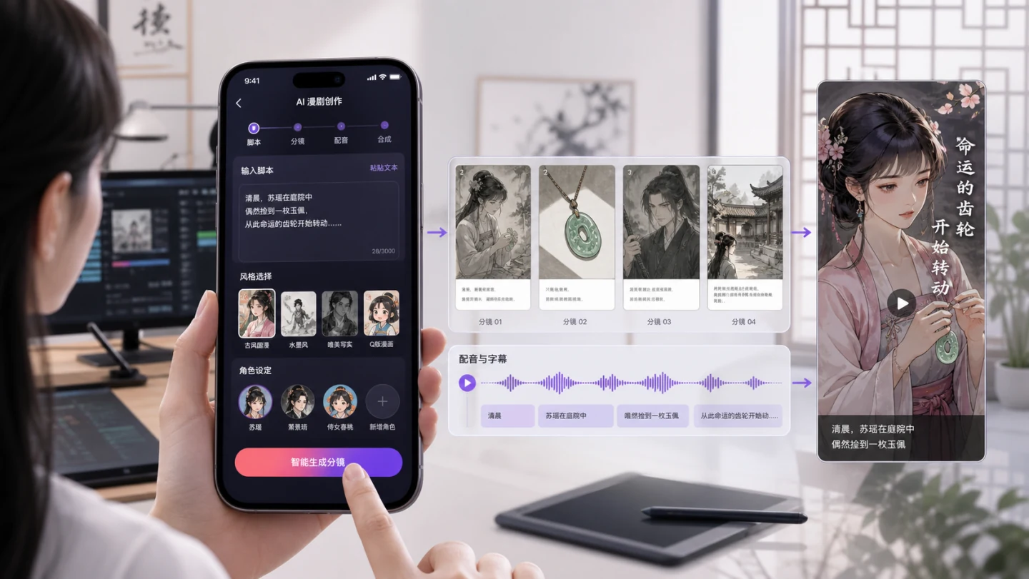 合肥AI漫剧系统制作:小白怎么做一句话生成内容的漫剧小程序